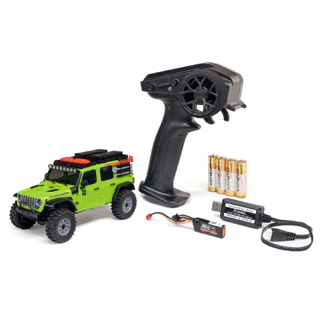 Axial 1/30 Scx30 Jeep Wrangler Jlu Brushed 4X4: Rtr B&C Incl (Green) 1