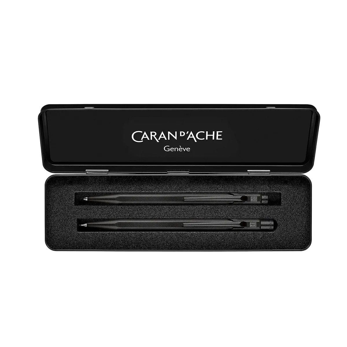 Caran D'ache Kugelschreiber + Bleistift  849/844 Black Code, Bleistiftmine 0,7Mm, Schwarz 1