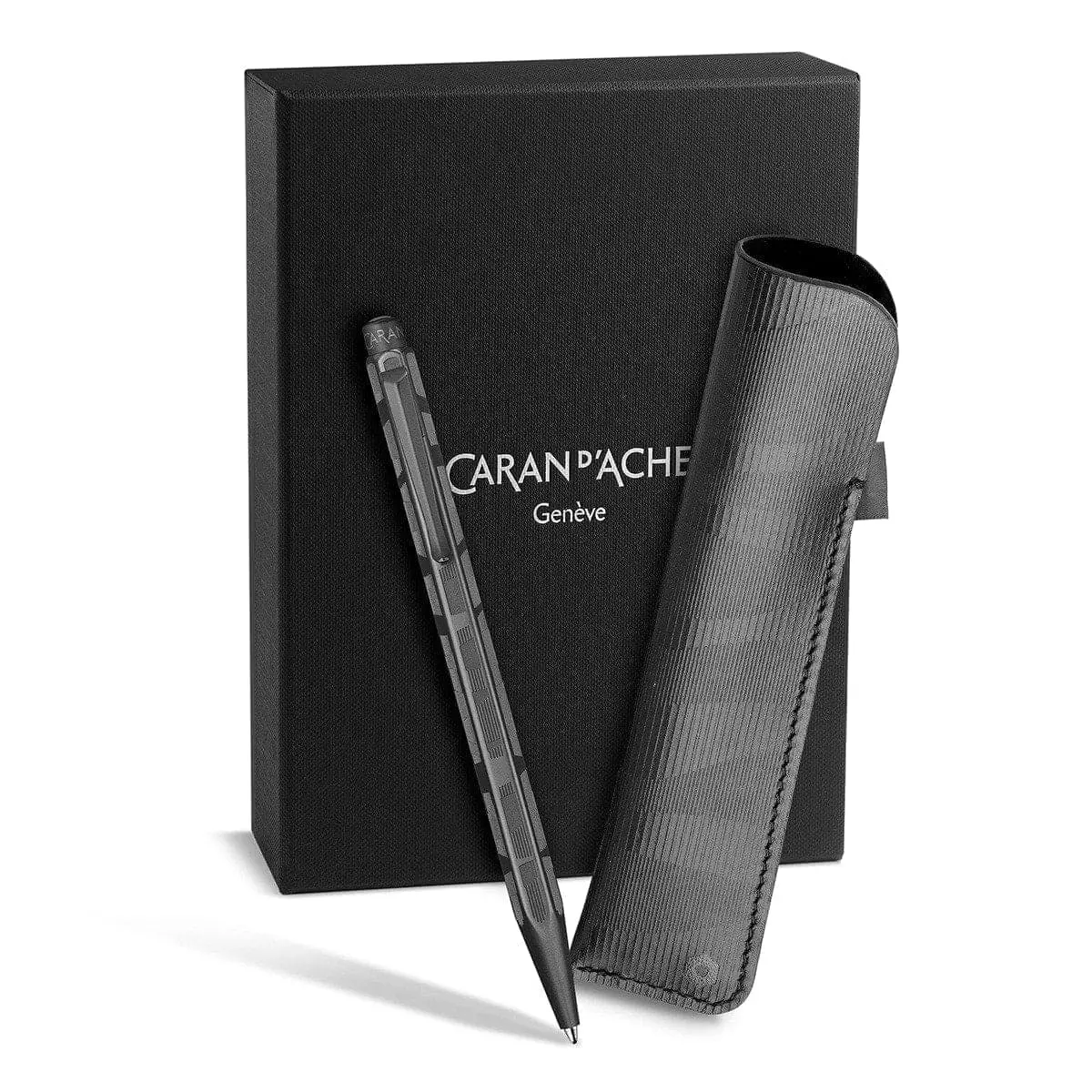Caran D'ache Kugelschreiber + Stifteetui Ecridor Black Edition, Black Lines, Schwarz 1