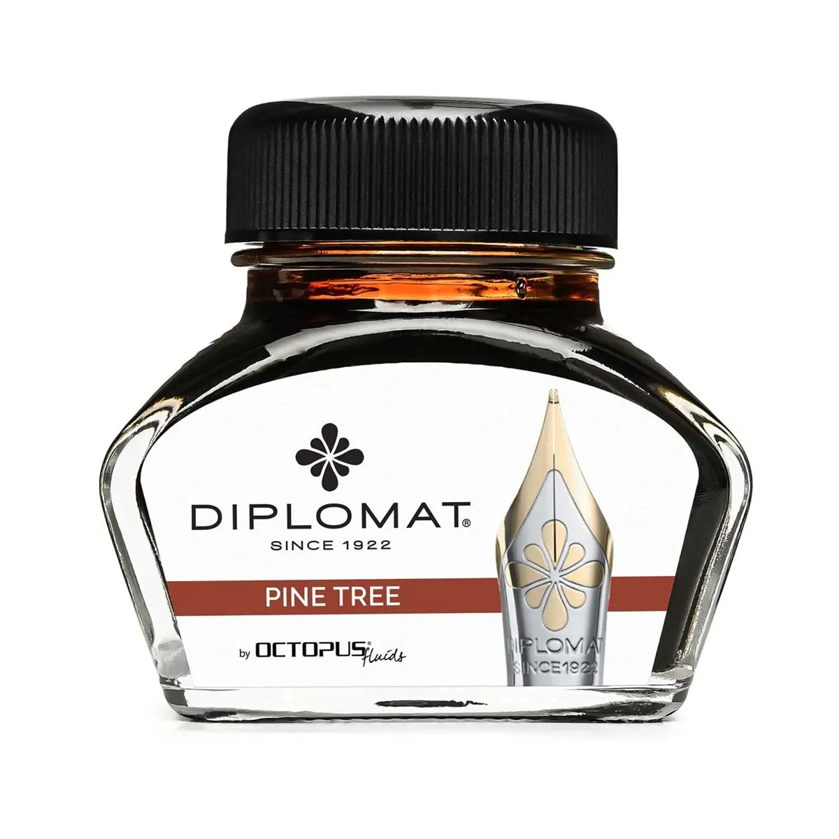 Diplomat, Tintenglas Octupus Ink, 30Ml, Pinie Braun 1