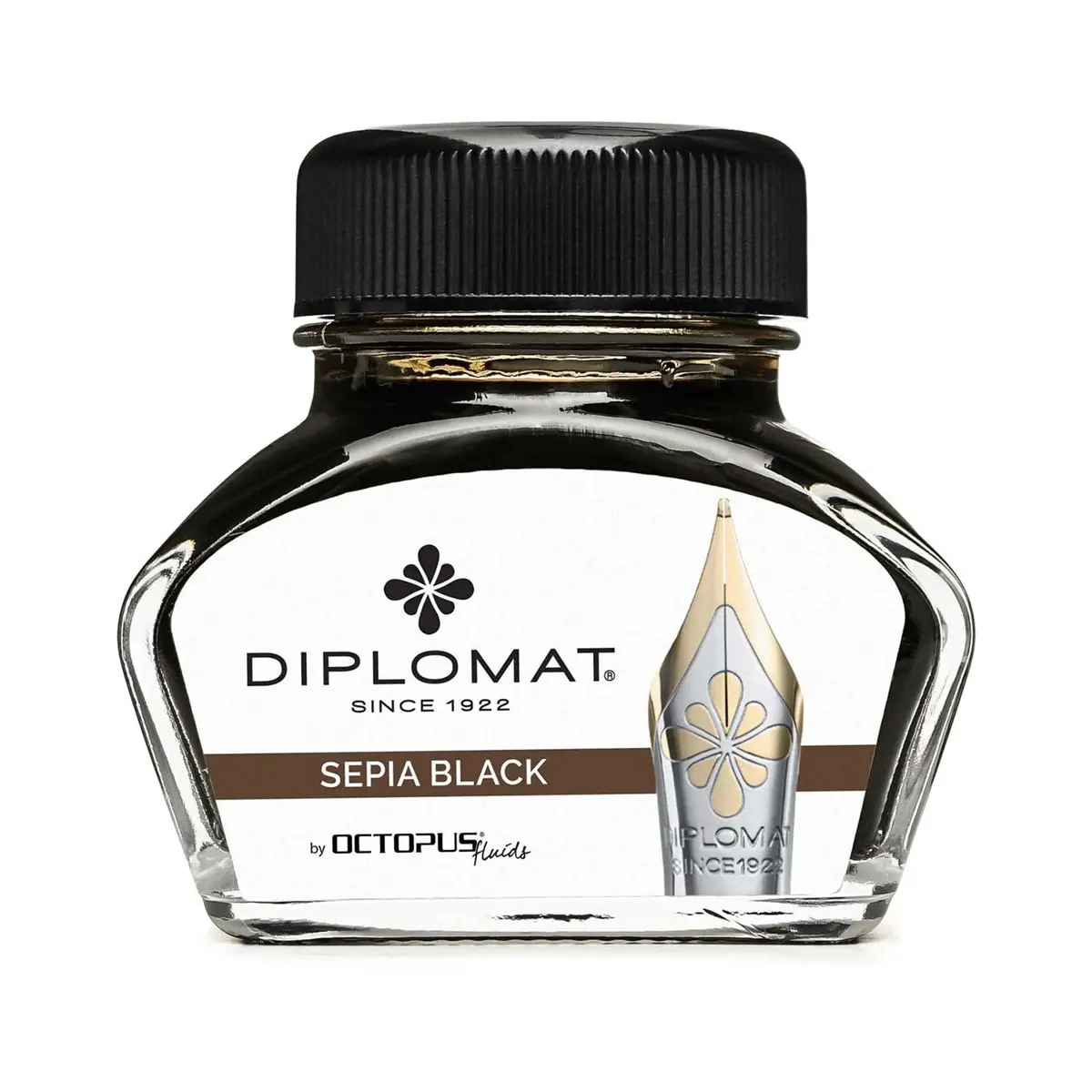 Diplomat, Tintenglas Octupus Ink, 30Ml, Sepia Schwarz 1