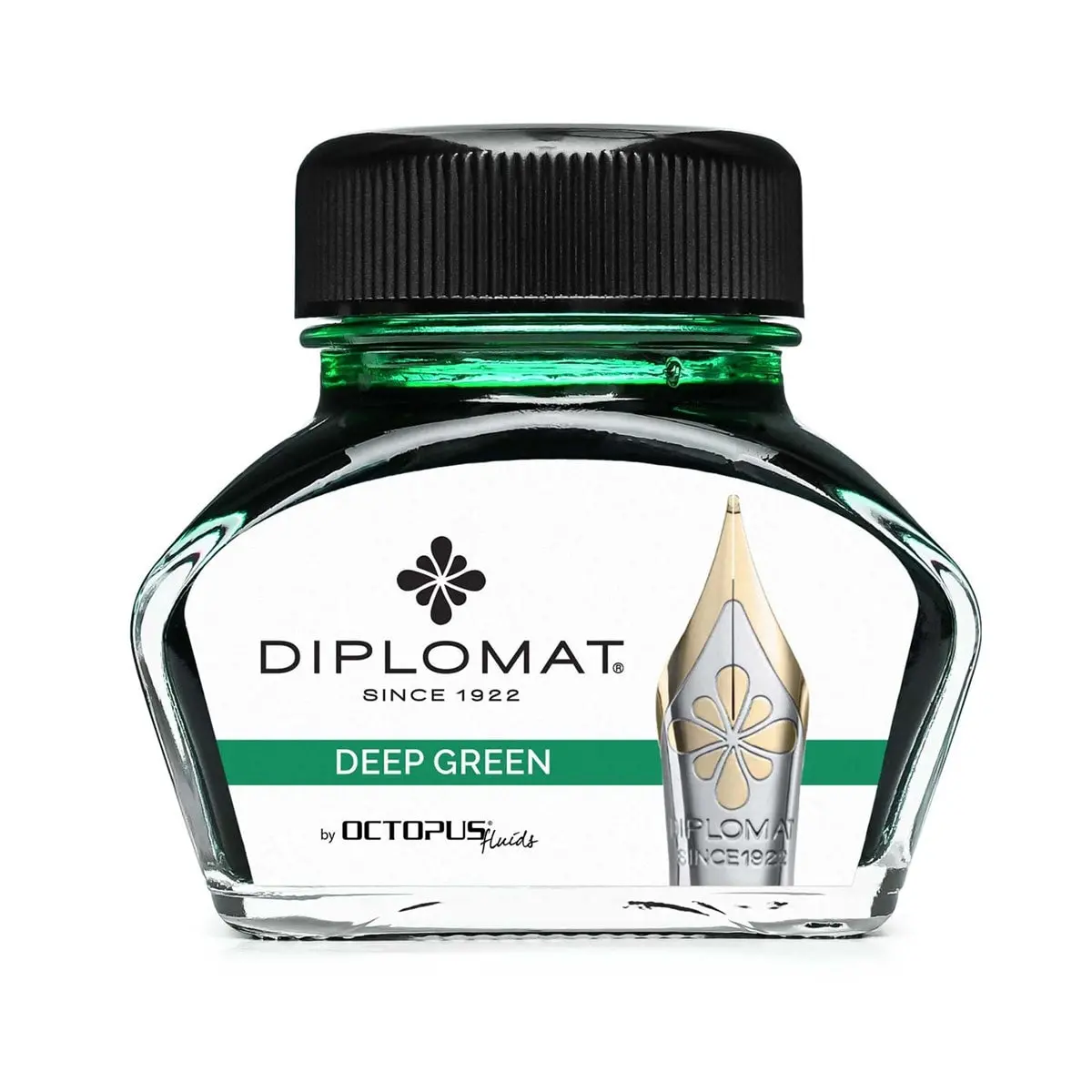 Diplomat, Tintenglas Octupus Ink, 30Ml, Tiefgrün 1