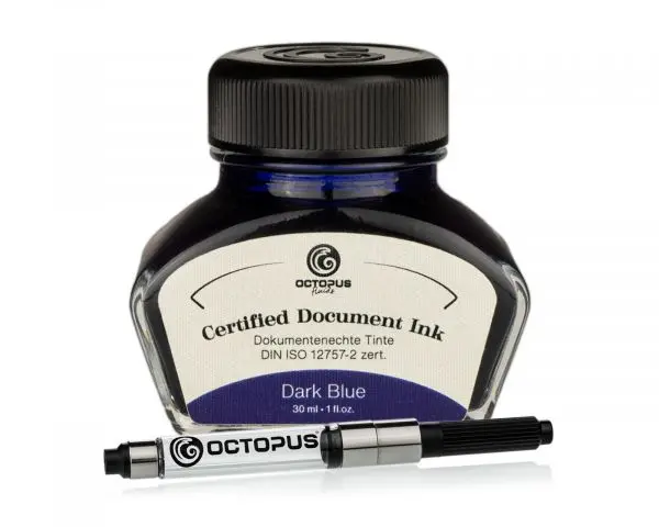 Octopus Fluids Dokumentenechte Füllhaltertinte Document Inks Dark Blue Zert. Nach Din Iso 12757-2 1