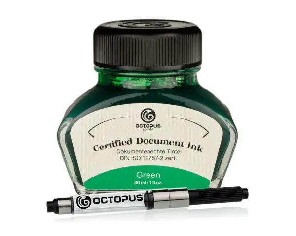 Octopus Fluids Dokumentenechte Füllhaltertinte Document Inks Green Zertifiziert Nach Din Iso 12757-2 1