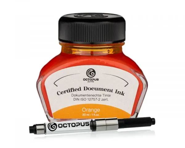 Octopus Fluids Dokumentenechte Tinte Orange Mit Konverter Zert. Nach Din Iso 12757-2 30 Ml 1