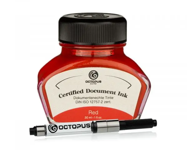 Octopus Fluids Dokumentenechte Tinte Red Ltd. Edt. Din Iso 12757-2 Rot 1