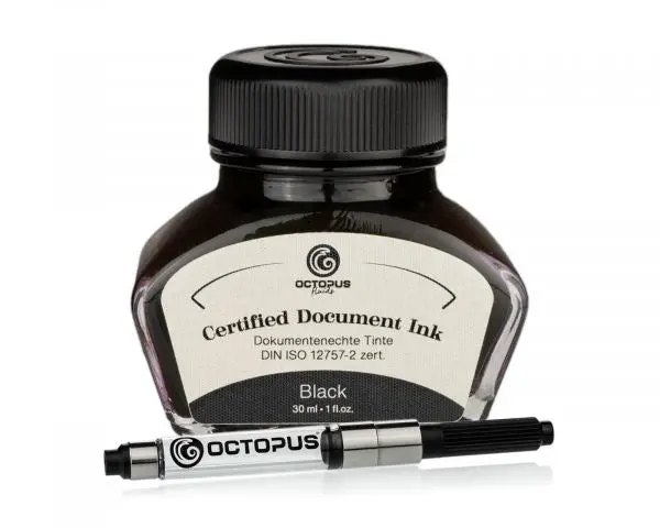 Octopus Fluids Dokumentenechte Tinte Document Inks Black Zertifiziert Nach Din Iso 12757-2 Schwarz 1