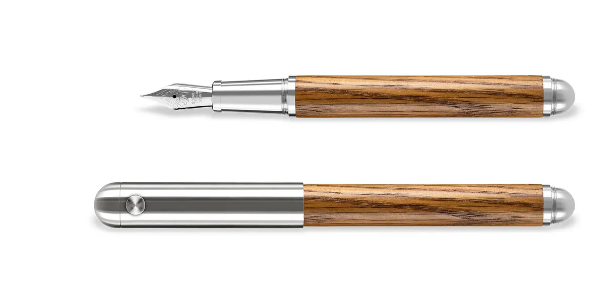 E+M Holzprodukte Gmbh Füllfederhalter Contract Oak Platin-Auflage, Antik 1