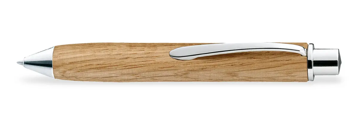 E+M Holzprodukte Gmbh Kugelschreiber Fellow Vernickelt, Natur 1