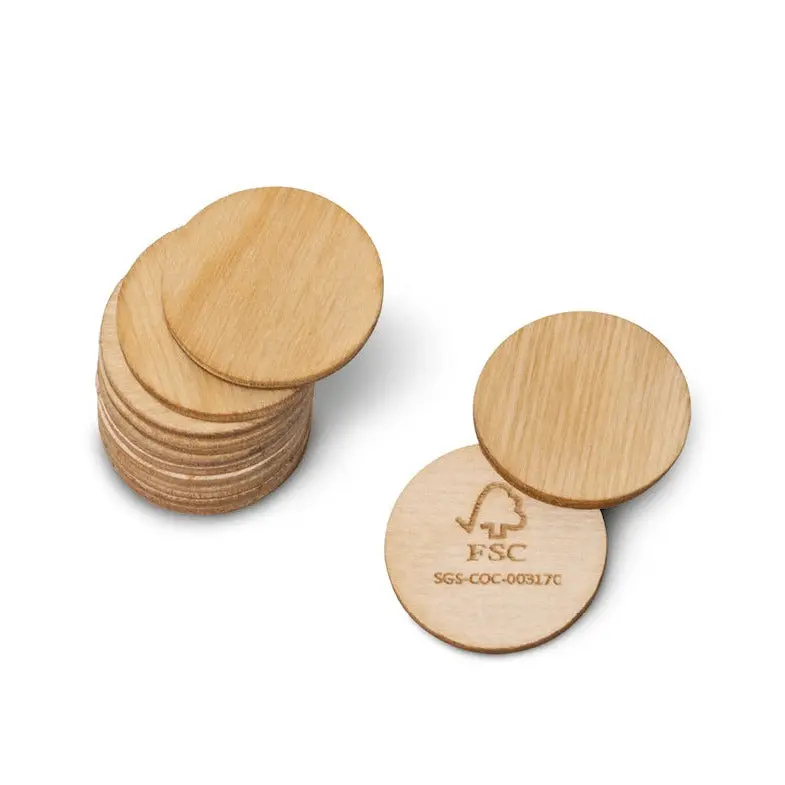 E+M Holzprodukte Gmbh Einkaufswagen-Chips Green Coin Natur 1