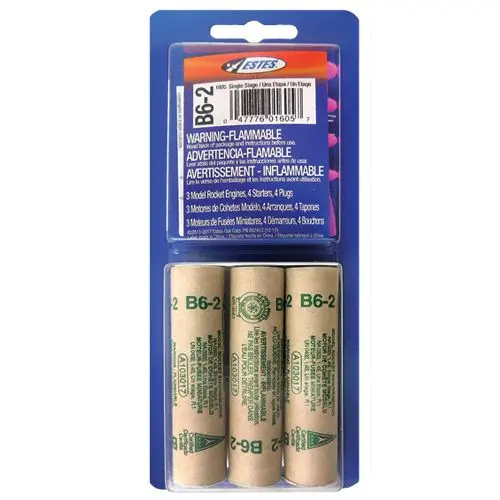 Estes Single Stage Rocket Engines: B6-2 (3 Ea) 1