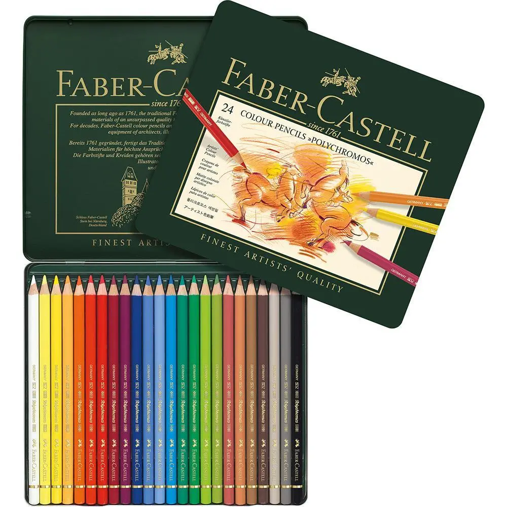 Faber-Castell, Buntstift Polychromos, 24 Stifte Metalletui 1