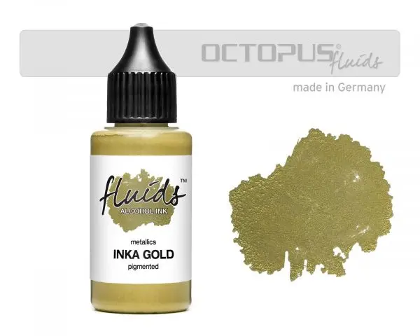 Octopus Fluids Alkoholtinte Alcohol Ink Inka Gold Metallic Gold 1
