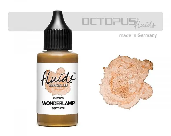 Octopus Fluids Alkoholtinte Metallic Für Fluid Art Und Resin Wonderlamp Gold 30 Ml 1