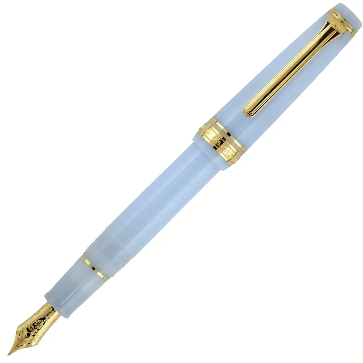 Sailor, Füller Pro Gear Slim, Gold Special Ed. 14K Feder, Grateful Crane Light Blue Lamé 1