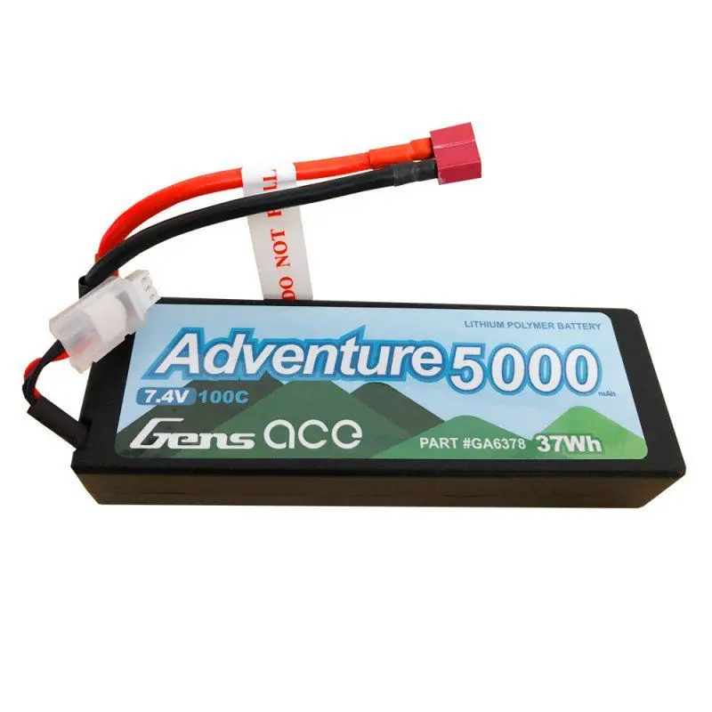 Gens Ace Adventure 2S 7.4V 5000Mah 100C Lipo Battery: Deans 1