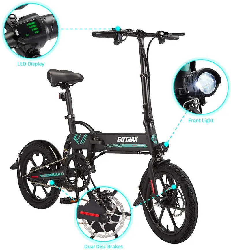 Gotrax Ebe01 16” Folding Electric Bike: 350W 1