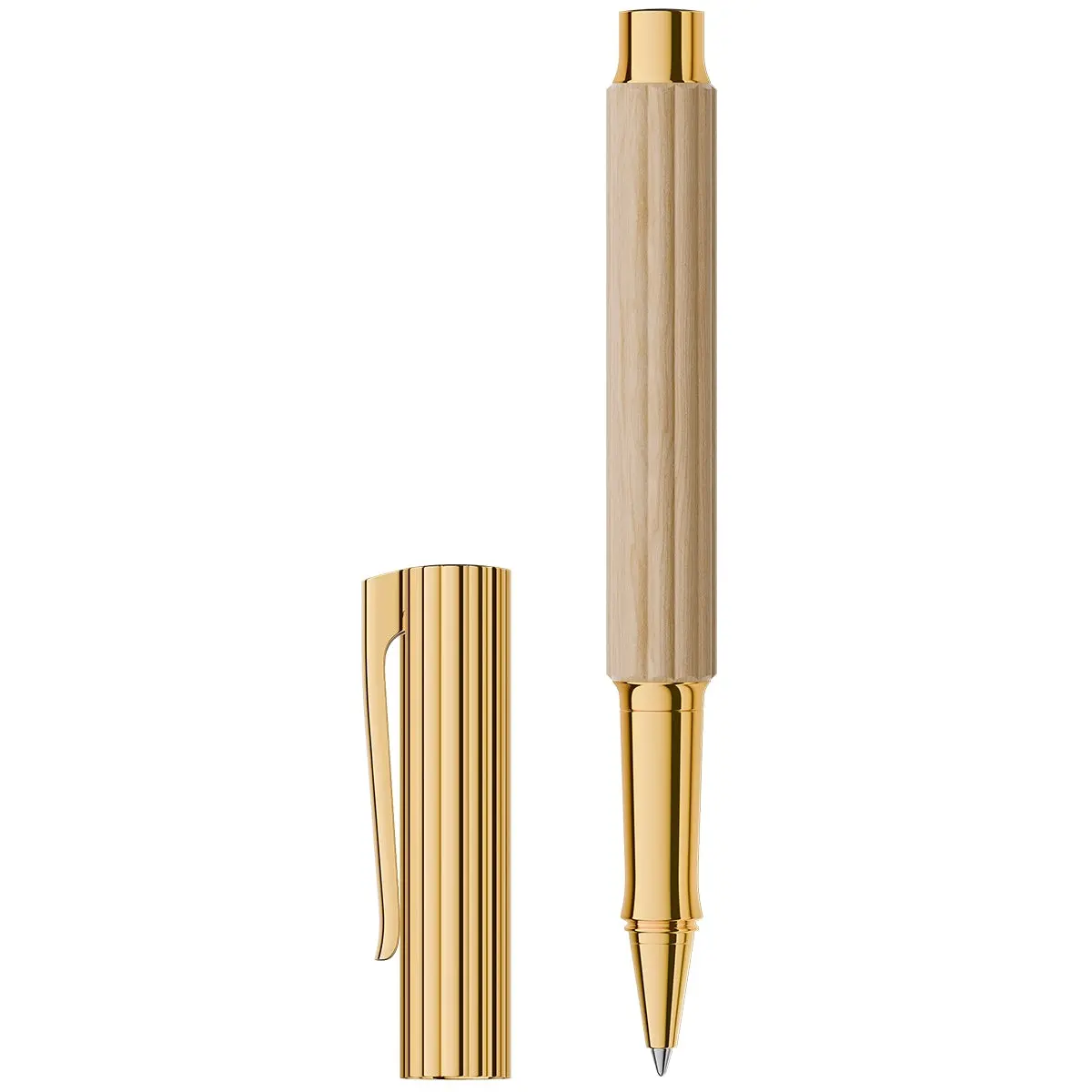 Graf Von Faber-Castell Tintenroller Bloom Hainbuche, Vergoldet, Tinte, Creme 1