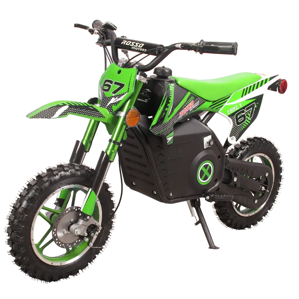 Rosso Motorsports Ebike-X Dirt Bike 36V: Assembled (Green) 1