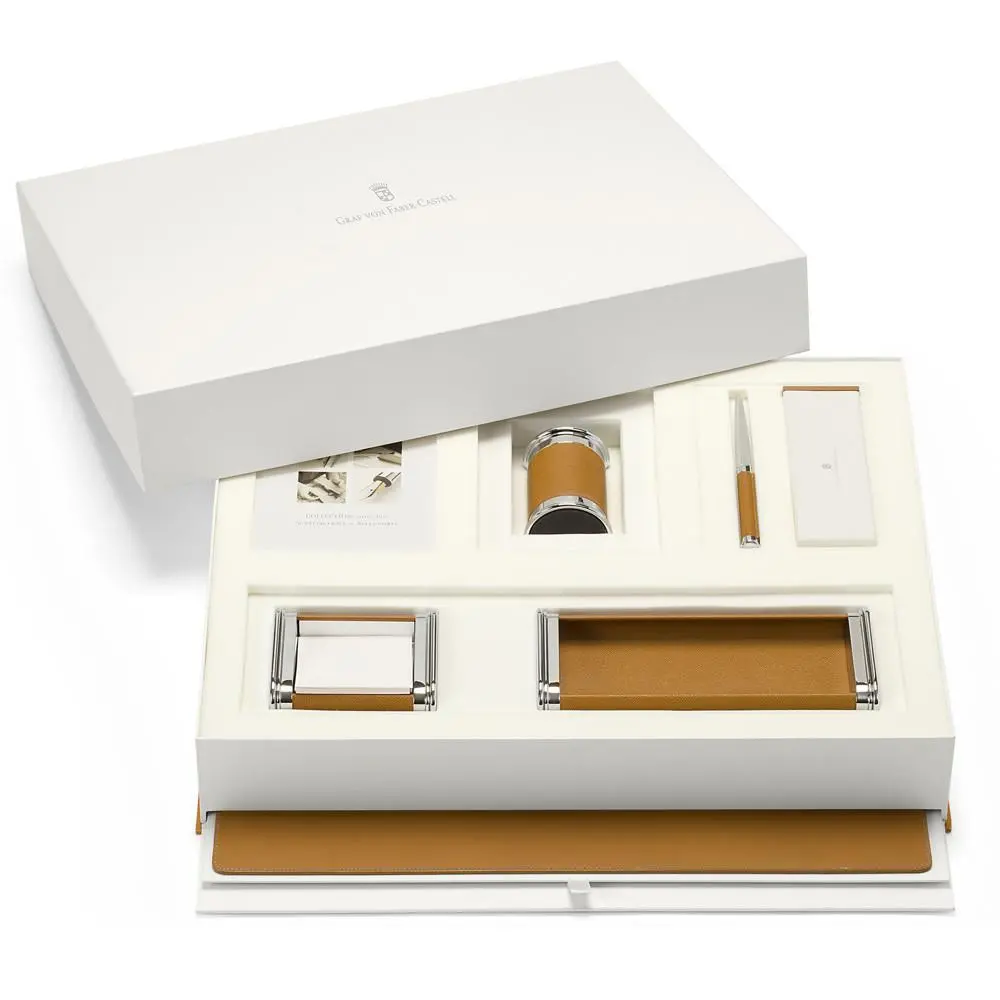 Graf Von Faber-Castell, Schreibtischzubehörset`S Epsom, Set, Cognac 1