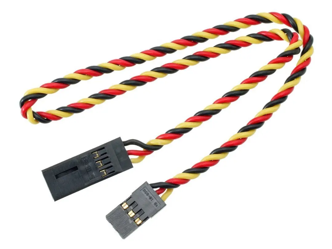 Hitec Twisted Heavy Duty Servo Extension Wire: 12” 1