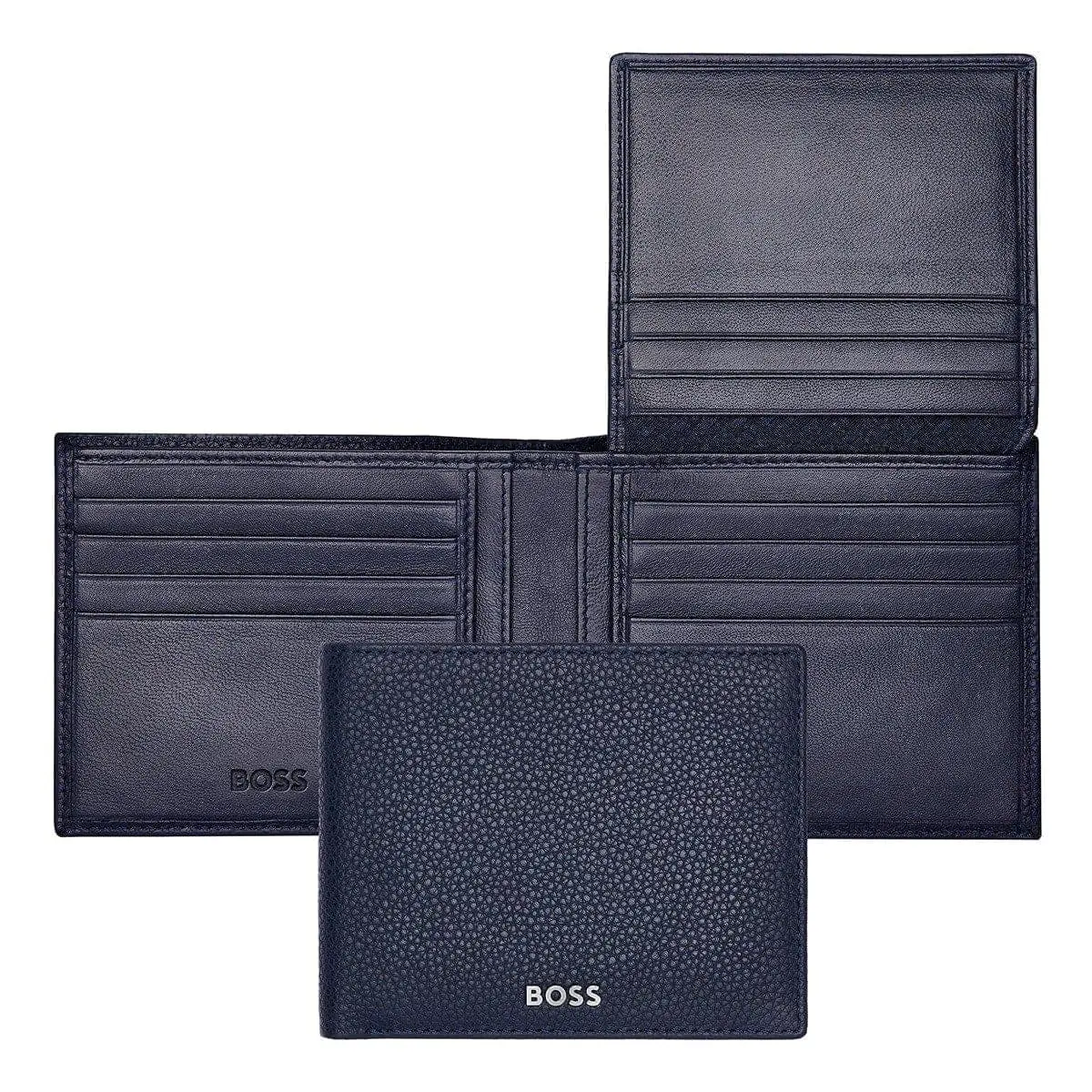 Hugo Boss Brieftasche, Classic Mit Klappe Grained, Navy 1