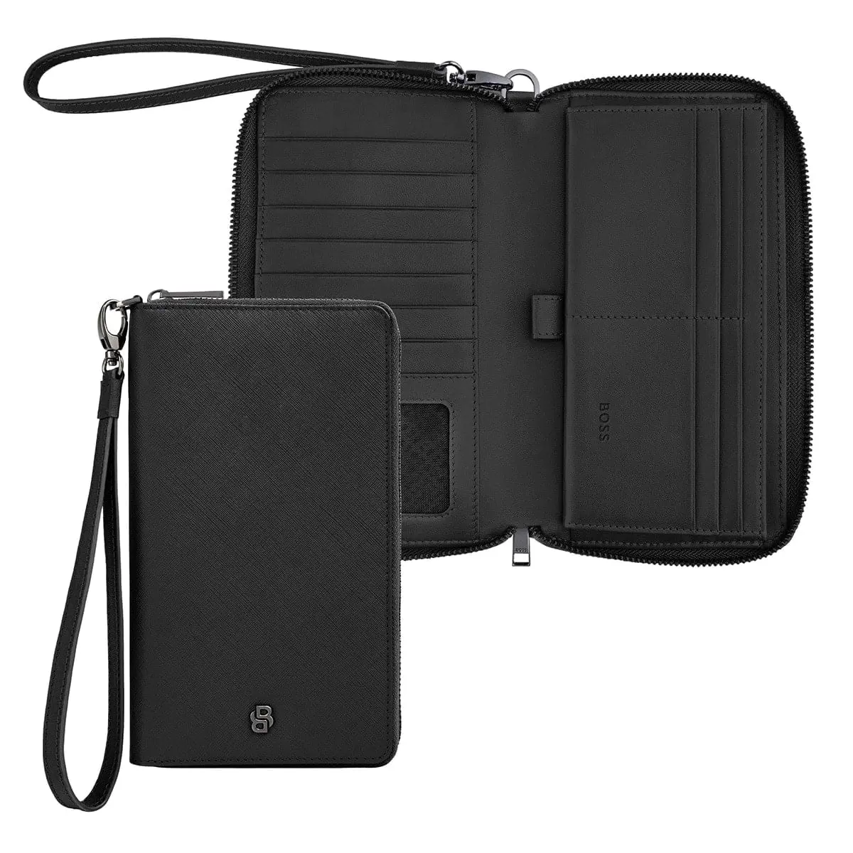 Hugo Boss Brieftasche Double B Saffiano, Gunmetal 1