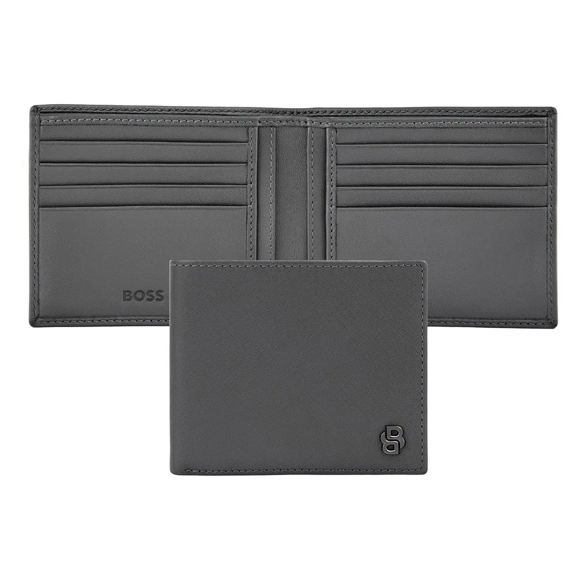 Hugo Boss Brieftasche Double B Saffiano, Gunmetal 1