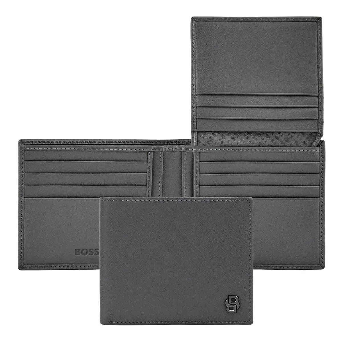 Hugo Boss Brieftasche Double B Saffiano, Gunmetal 1