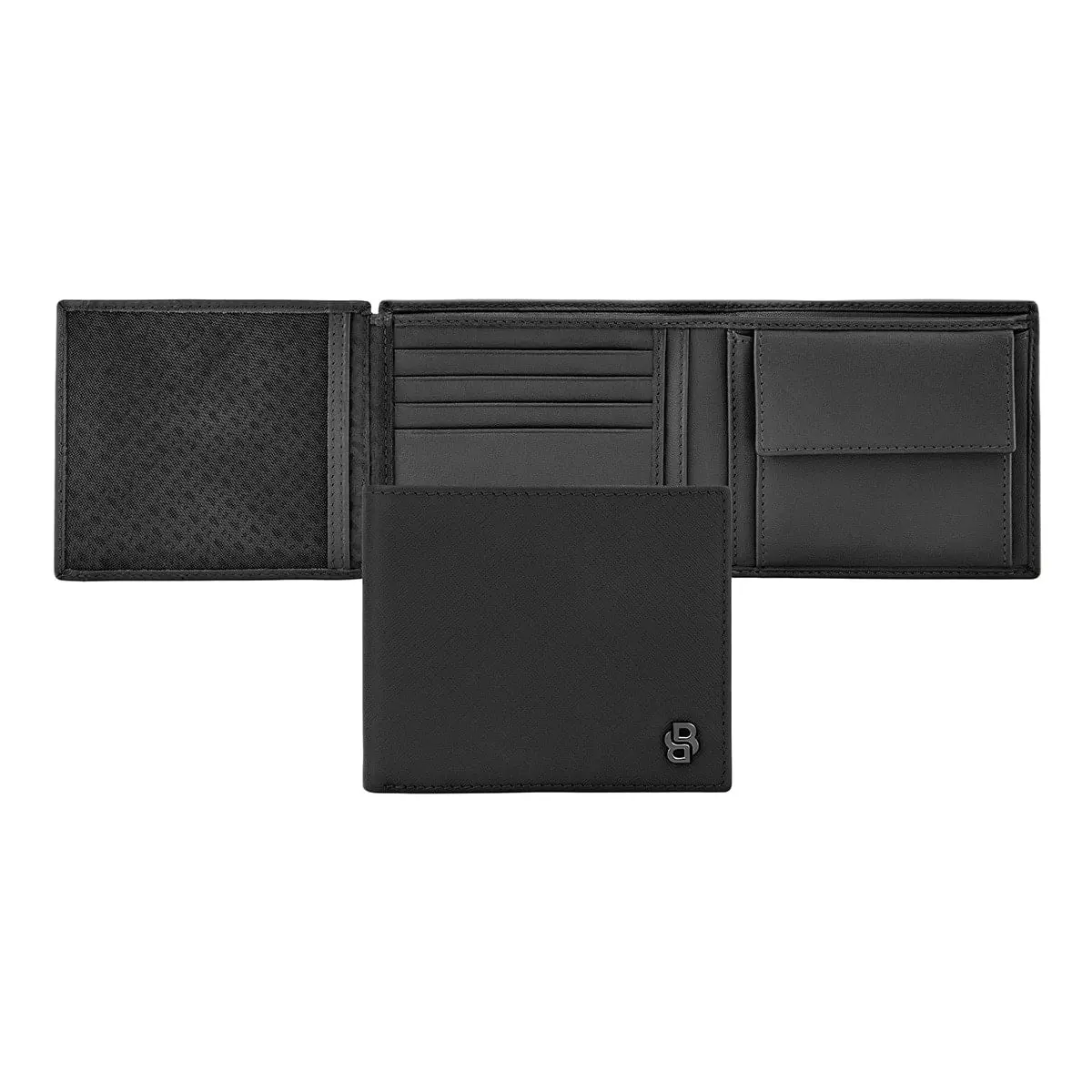Hugo Boss Brieftasche Double B Saffiano, Klappe, Gunmetal 1
