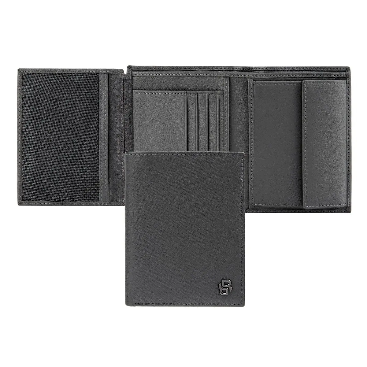 Hugo Boss Brieftasche Double B Saffiano, Klappe, Gunmetal 1