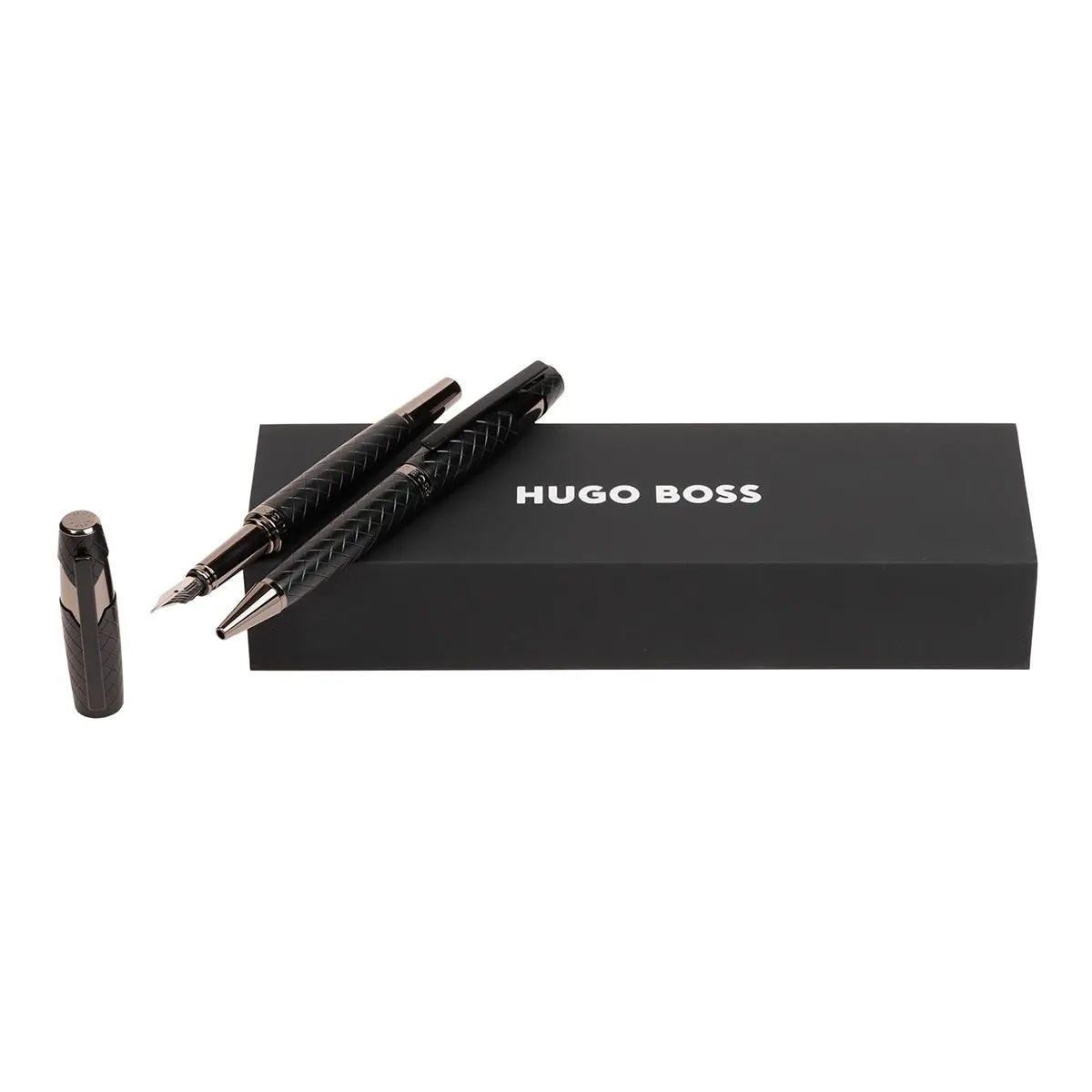 Hugo Boss, Schreibset Chevron, Schwarz 1