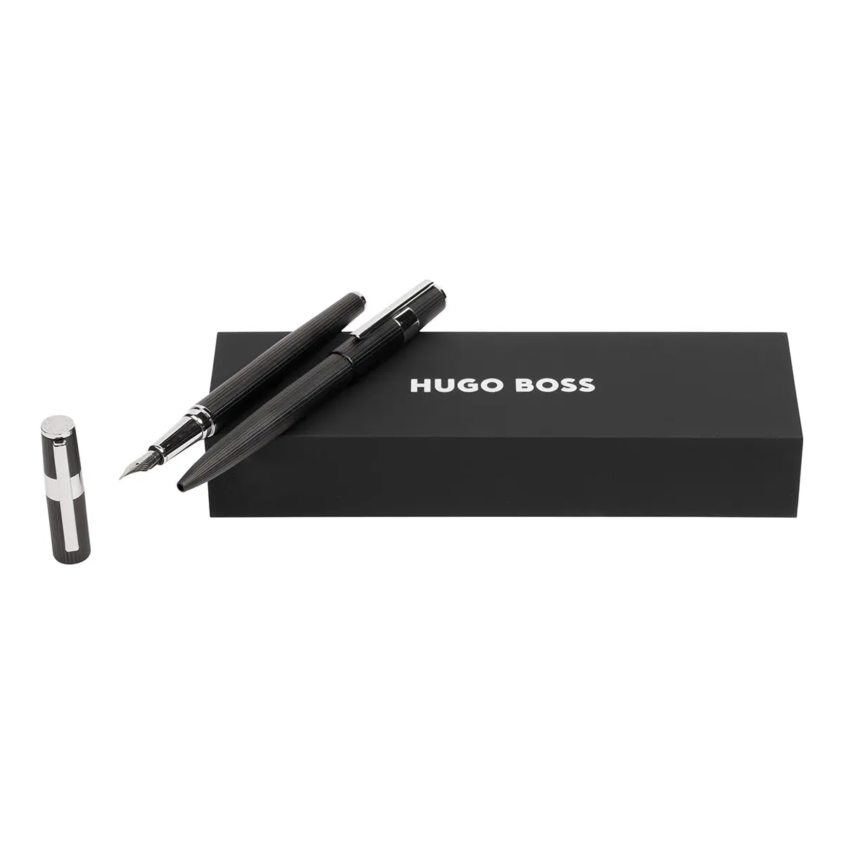 Hugo Boss, Schreibset Gear Pinstripe, Schwarz/Chrom 1