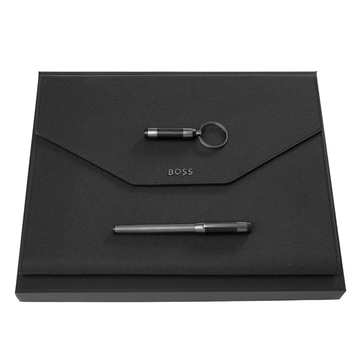 Hugo Boss, Füller + Schreibmappe + Schlüsselanhänger, Rive 1