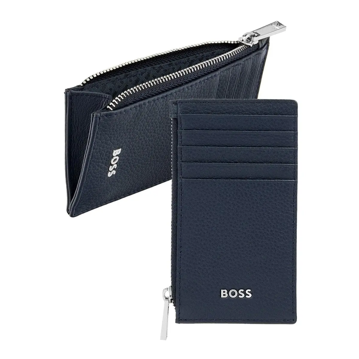 Hugo Boss Kartenetui Classic Smooth, Zip, Blau 1