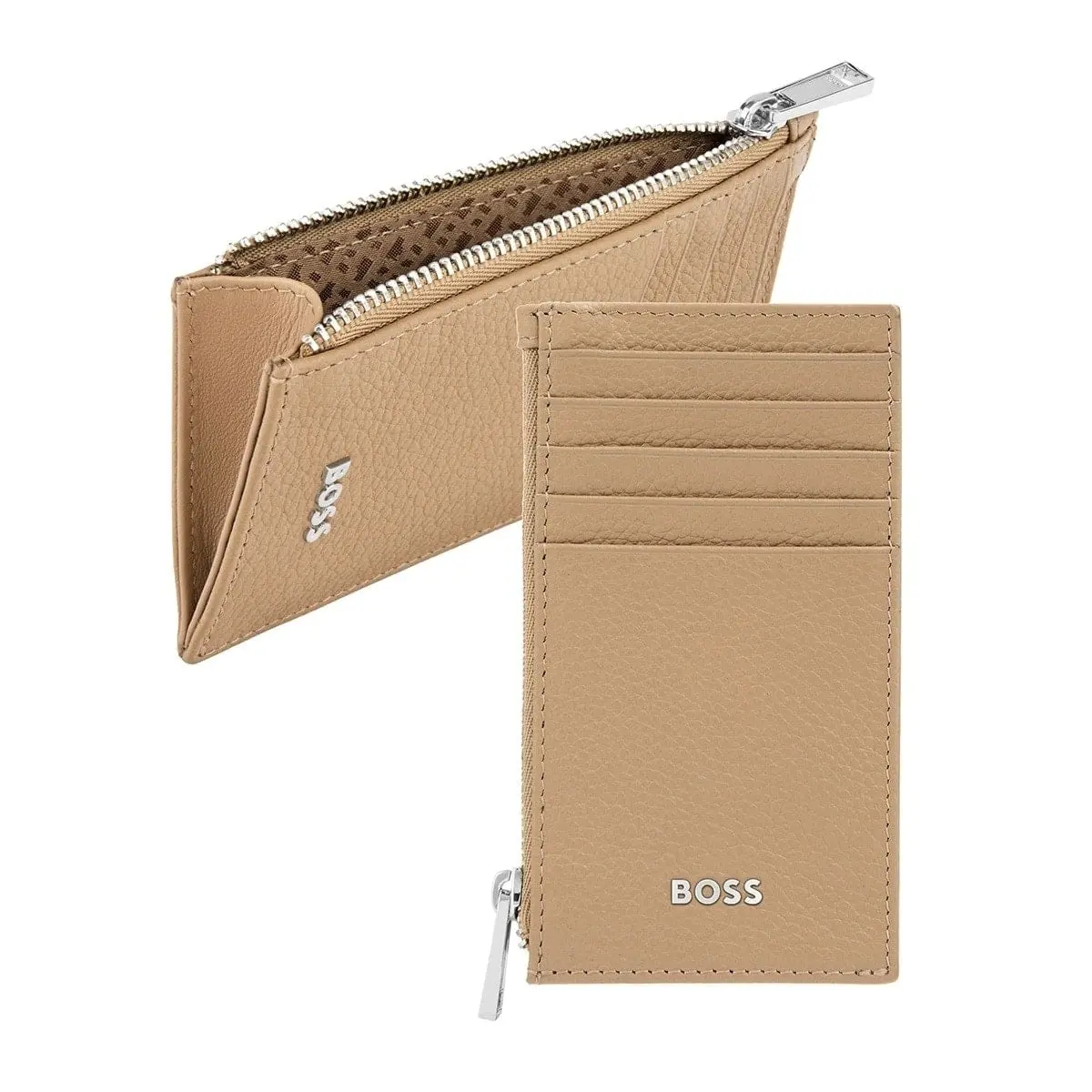 Hugo Boss Kartenetui Classic Smooth, Zip, Camel 1
