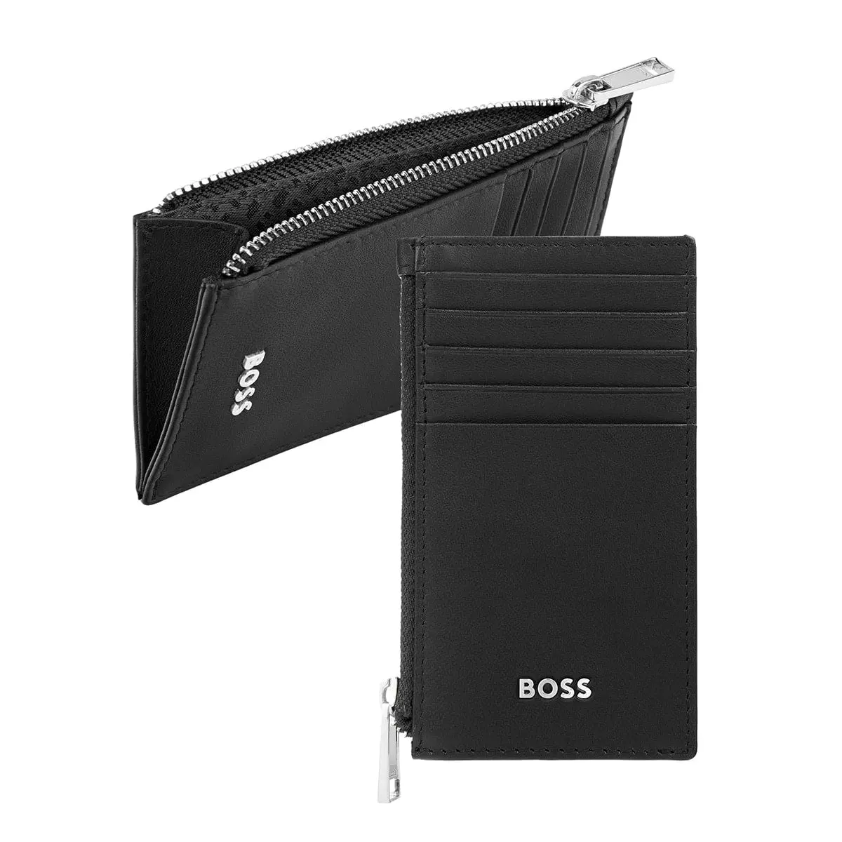 Hugo Boss Kartenetui Classic Smooth, Zip, Gunmetal 1