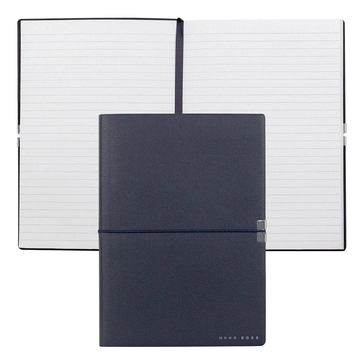Hugo Boss, Notizbuch Elegance Storyline, A5 Liniert Weiss, Dunkelblau 1