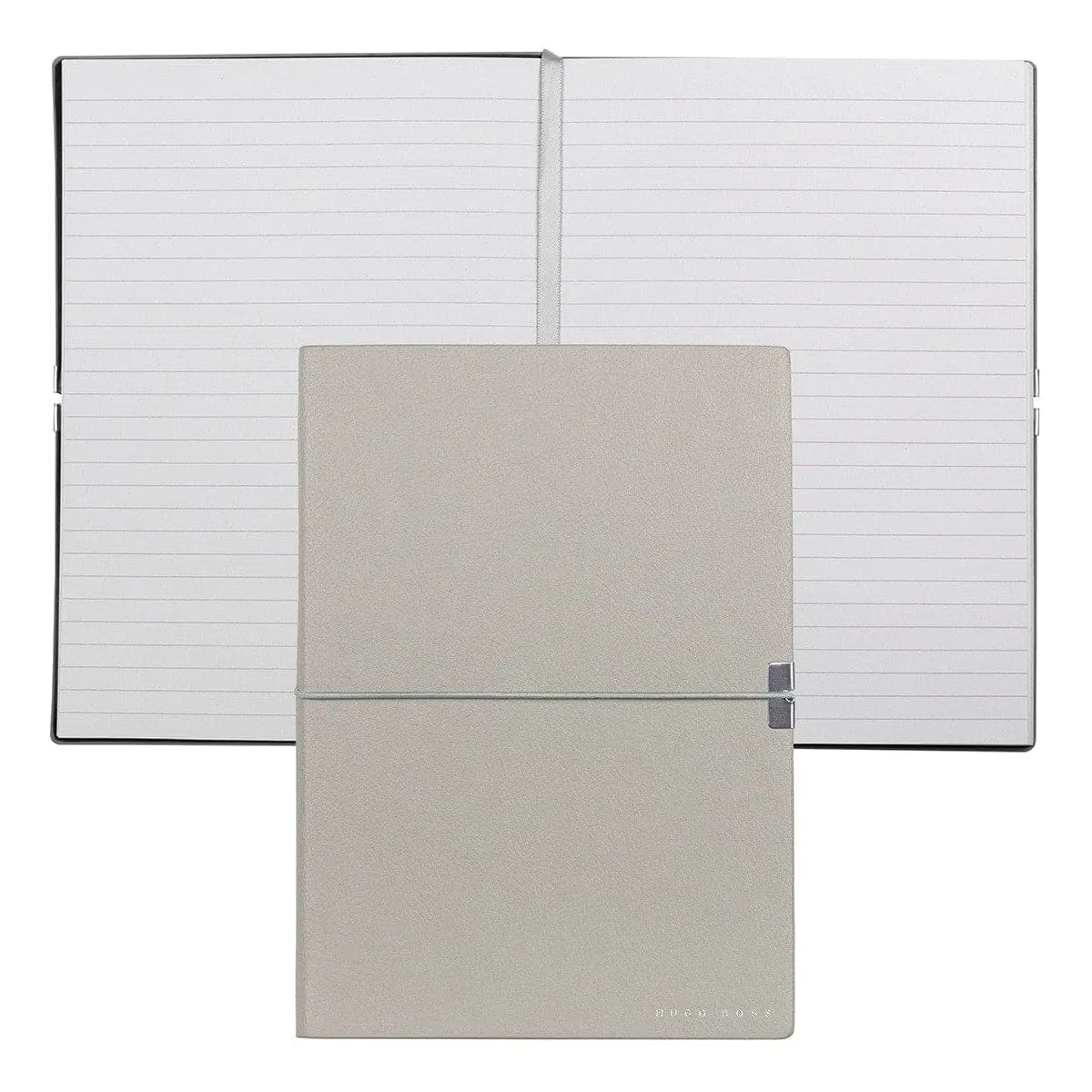 Hugo Boss, Notizbuch Elegance Storyline, A5 Liniert Weiss, Grau 1