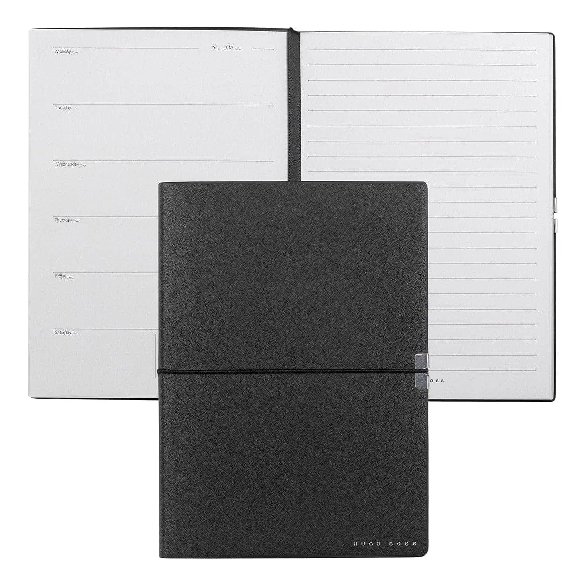 Hugo Boss, Notizbuch Elegance Storyline, A5 Agenda Weiss, Schwarz 1