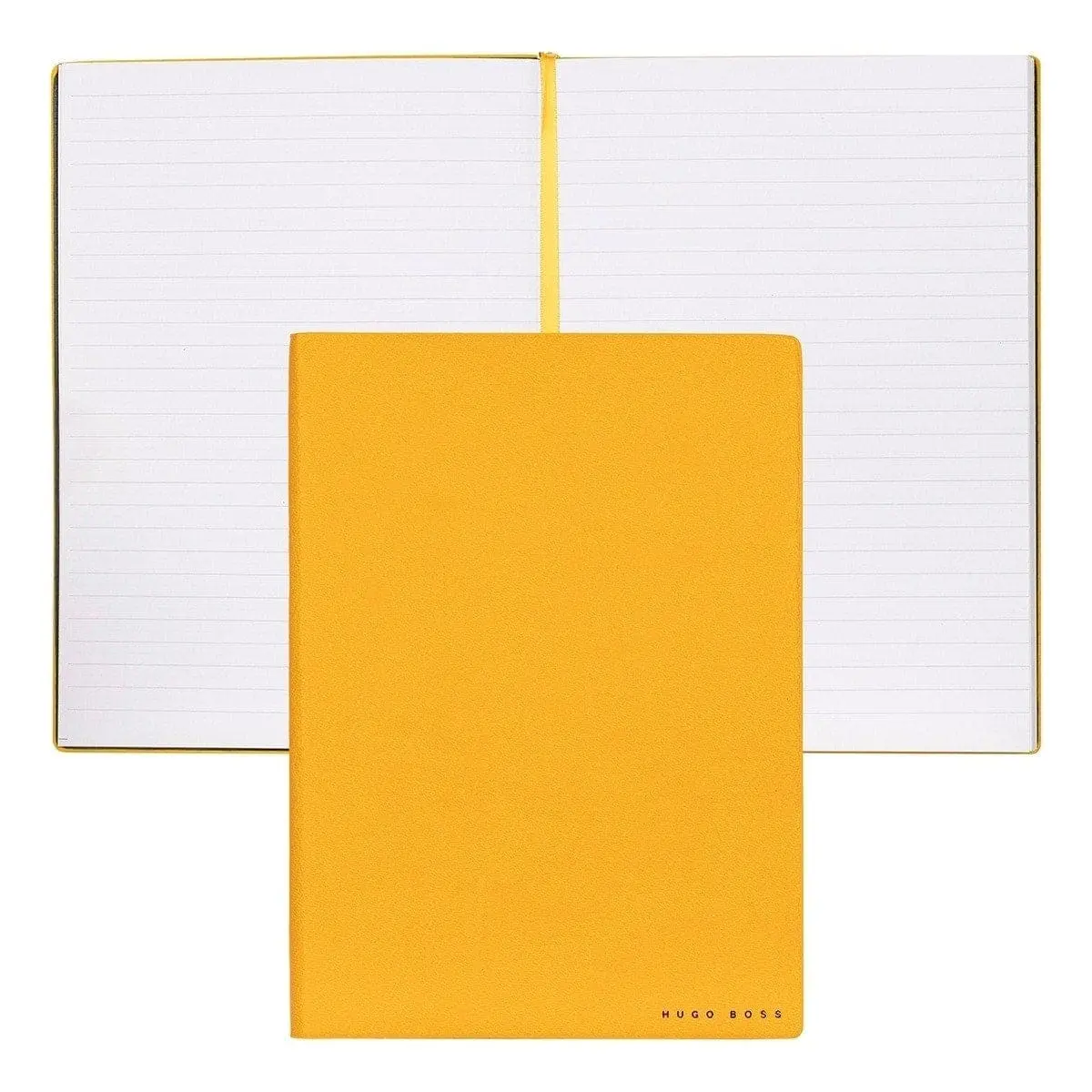 Hugo Boss, Notizbuch Essential Storyline, A5 Liniert Weiss, Gelb 1