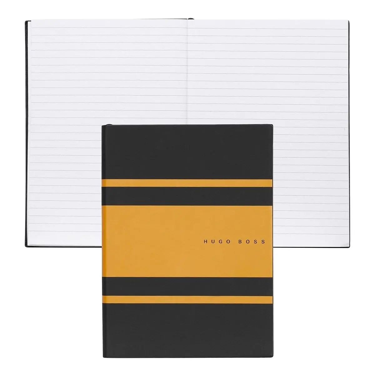Hugo Boss, Notizbuch Essential Gear, A5 Liniert Weiss, Gelb 1