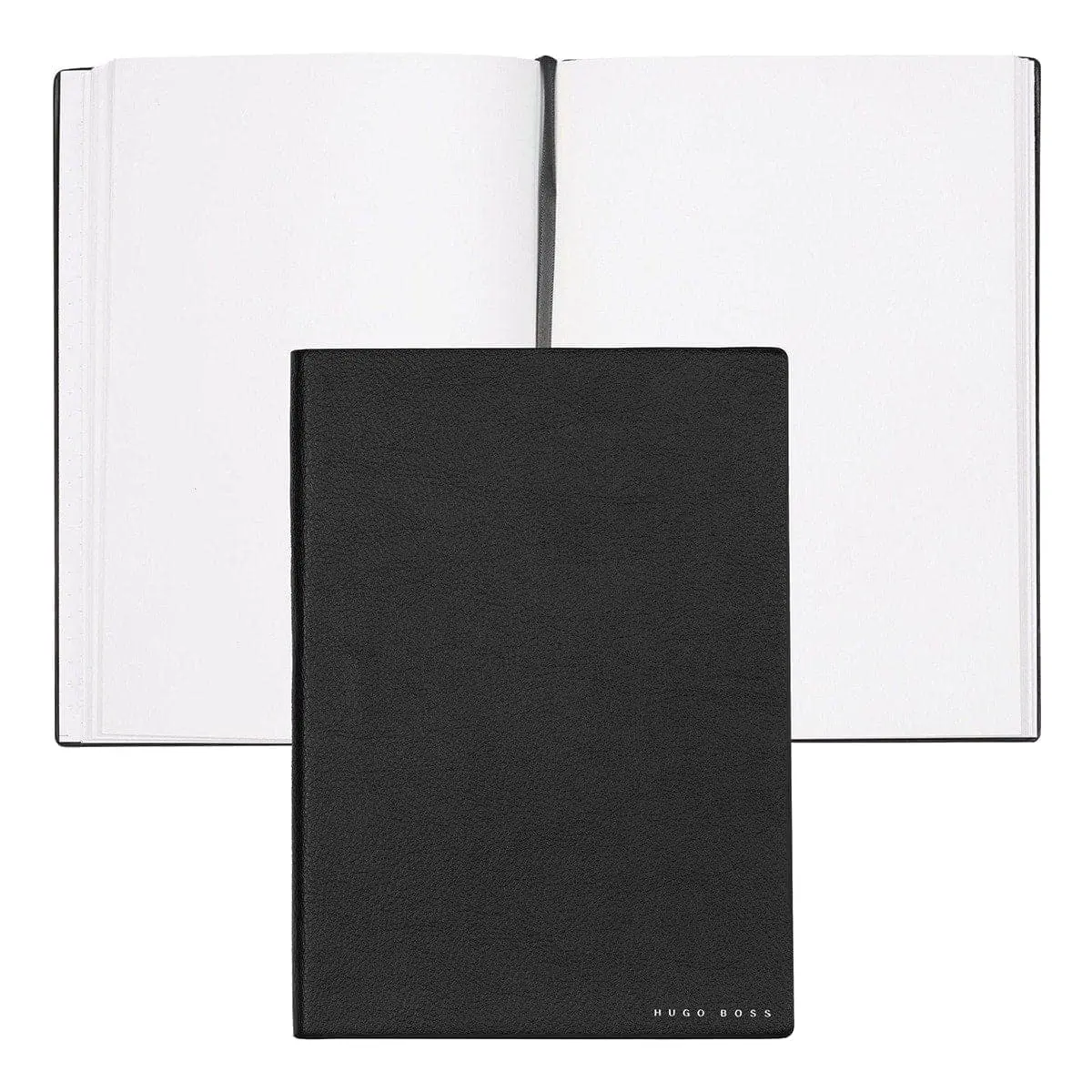 Hugo Boss, Notizbuch Essential Storyline, A5 Blanko Weiss, Schwarz 1