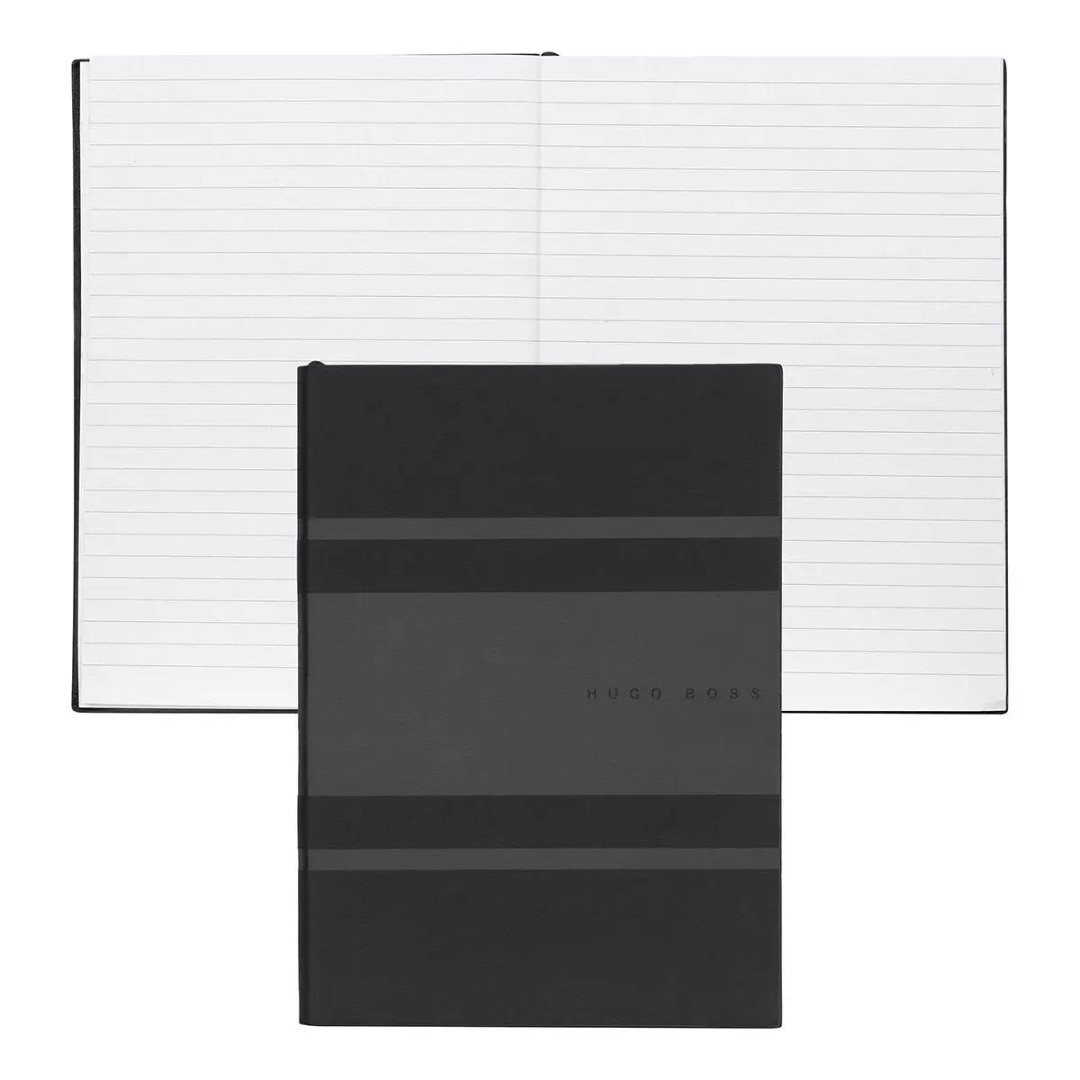 Hugo Boss, Notizbuch Essential Gear, A5 Liniert Weiss, Schwarz 1