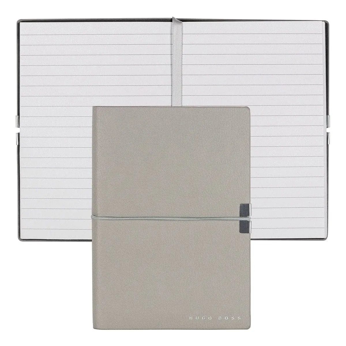 Hugo Boss, Notizbuch Elegance Storyline, A6 Liniert Weiss, Grau 1