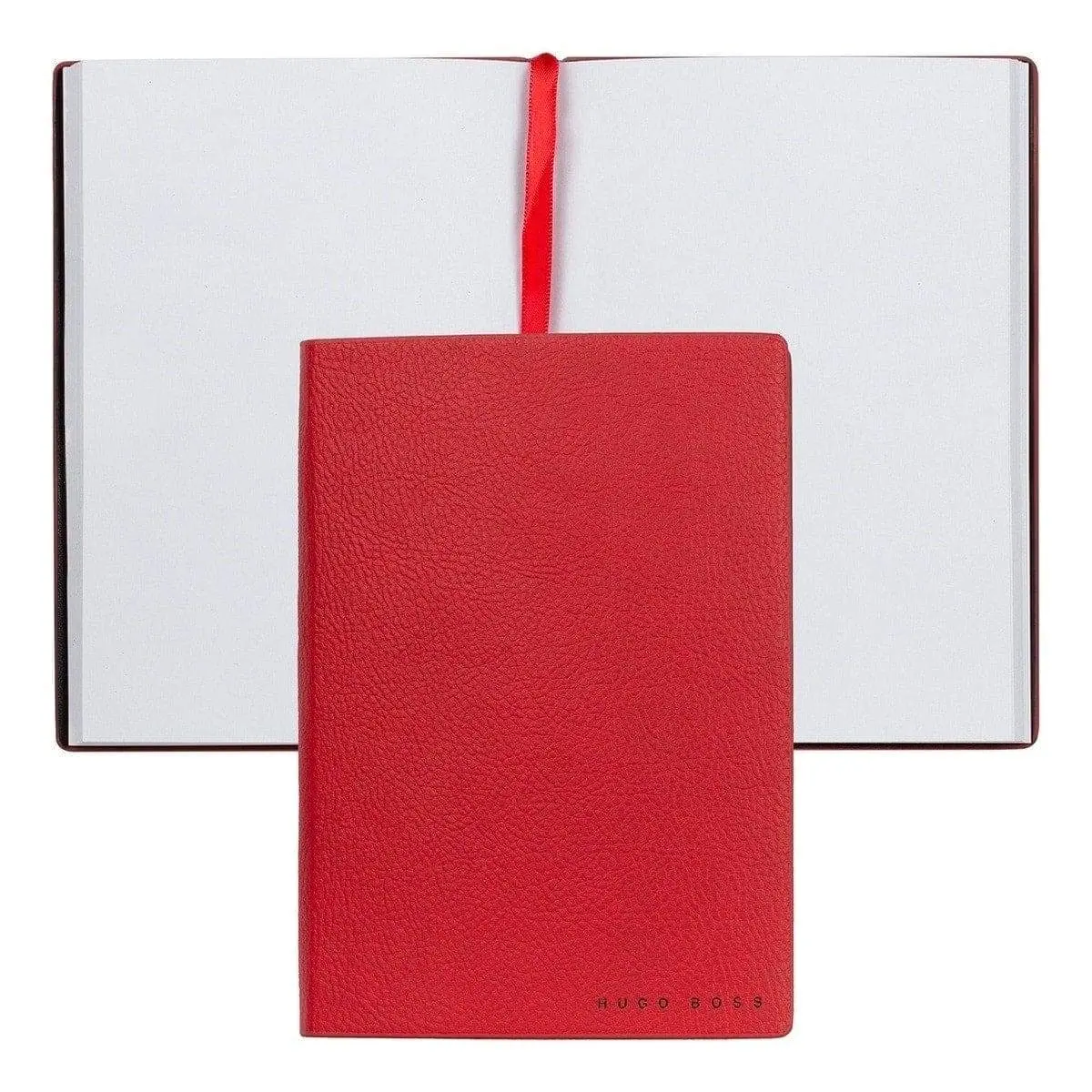 Hugo Boss, Notizbuch Essential Storyline, A6 Blanko Weiss, Rot 1