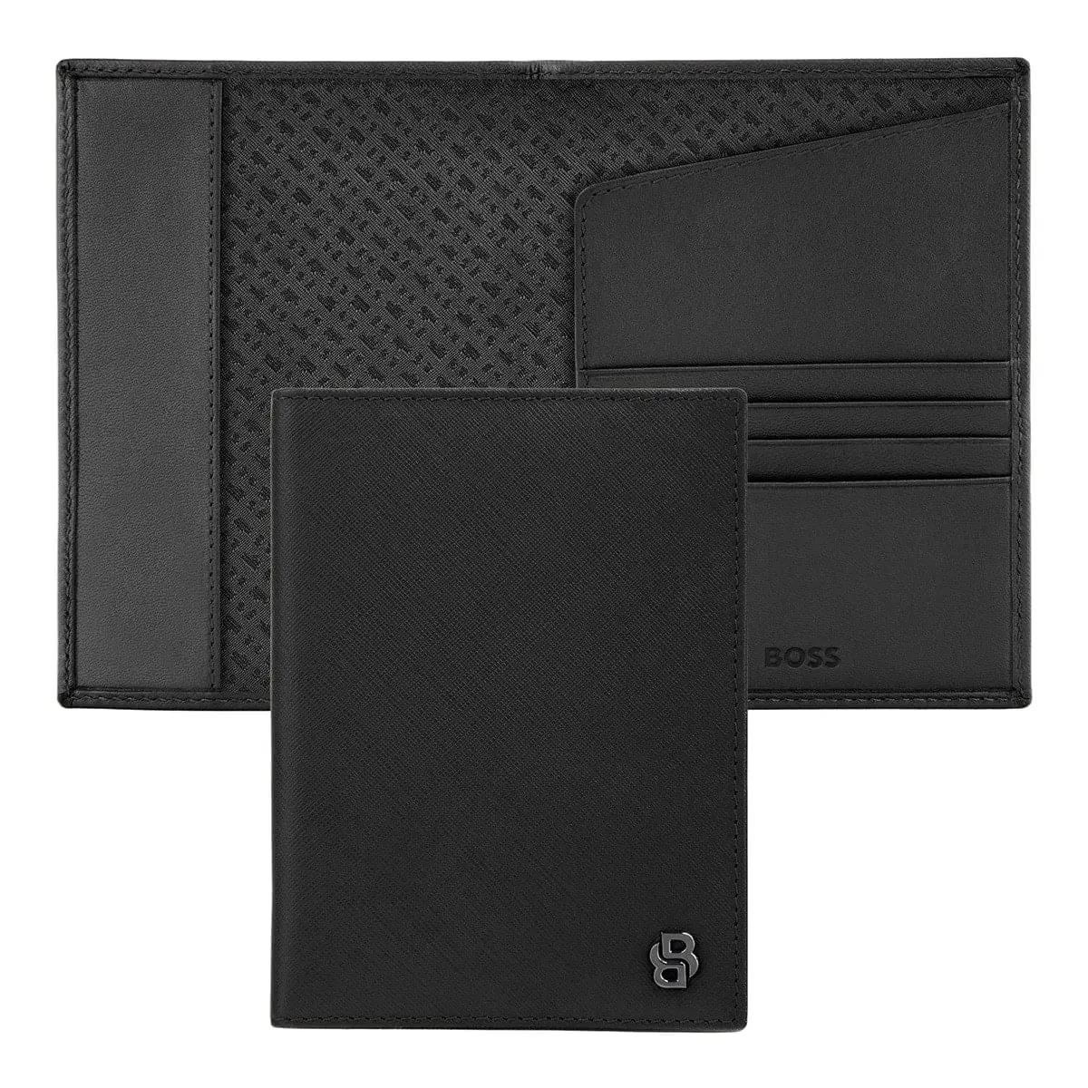 Hugo Boss Reisebrieftasche Double B Saffiano, Gunmetal 1