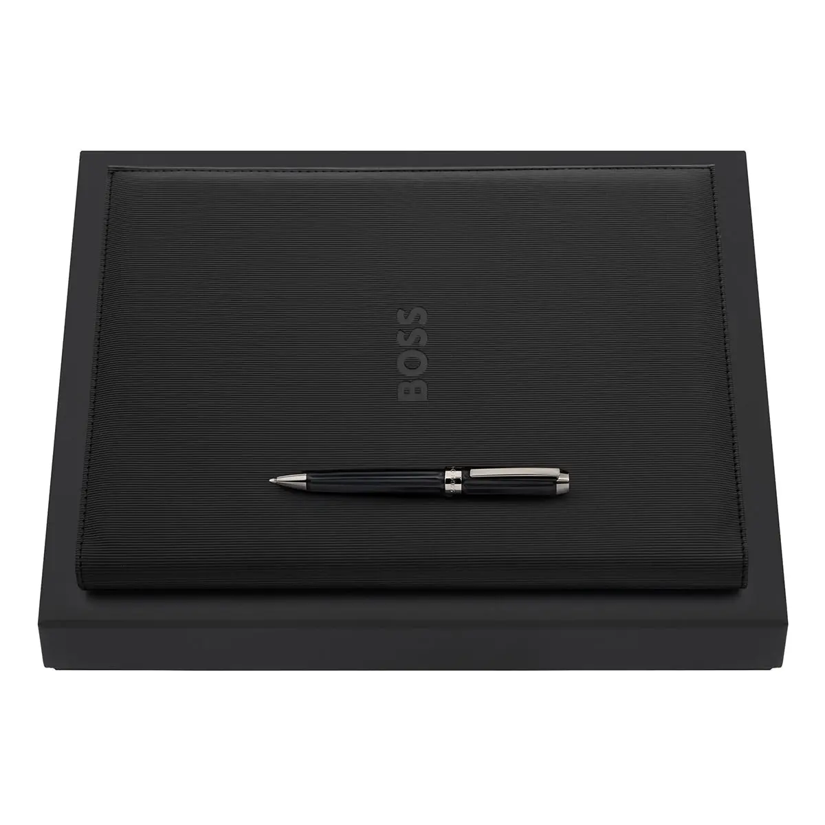 Hugo Boss Kugelschreiber, A4 Schreibmappe Beam Schwarz 1