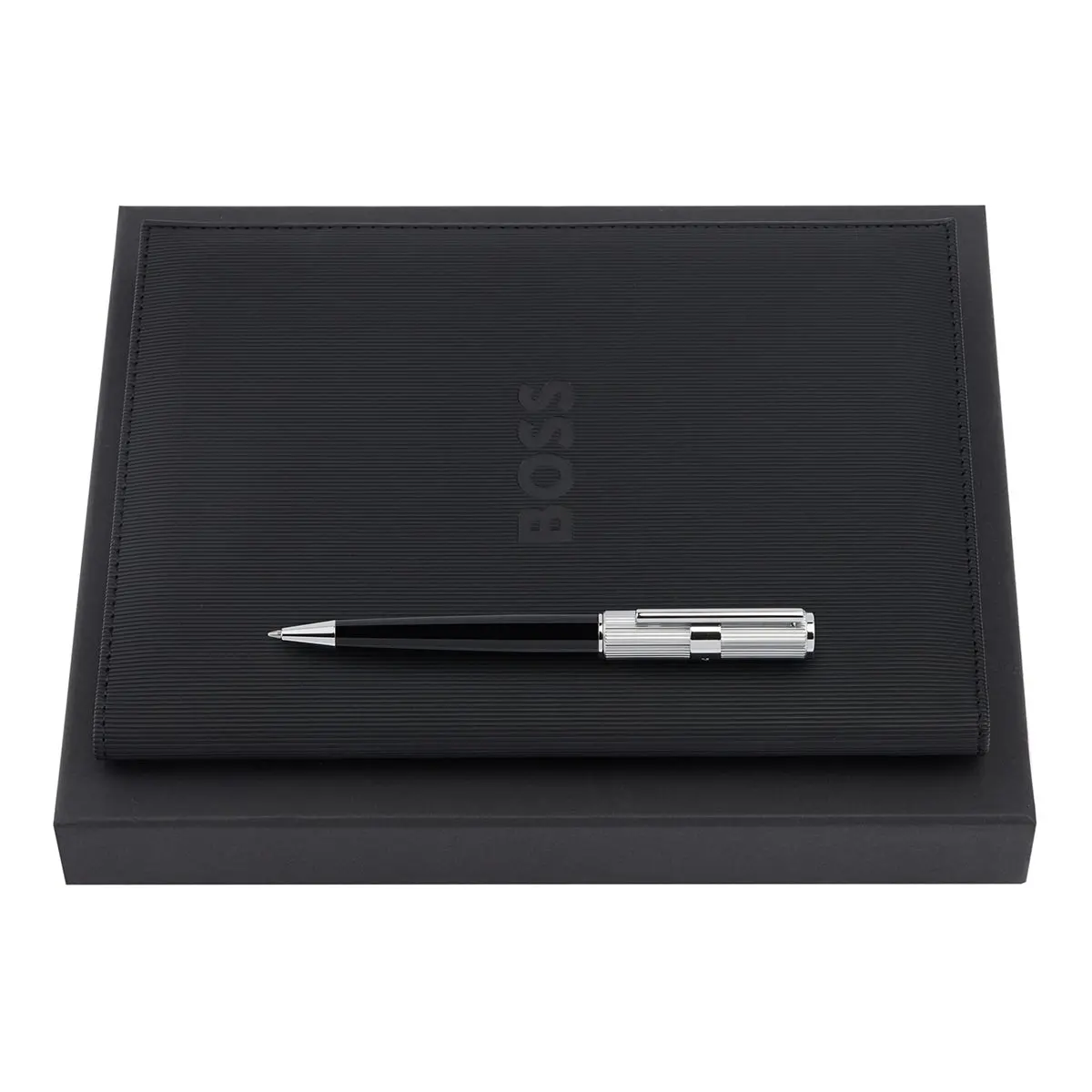Hugo Boss Kugelschreiber, A5 Schreibmappe Formation Schwarz 1