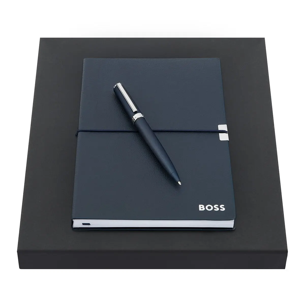 Hugo Boss Kugelschreiber, A5 Notizbuch Gear A5, Blau 1